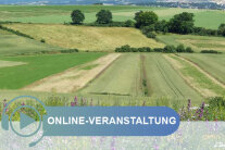 Landschaft und Schriftzug Online-Veranstaltung